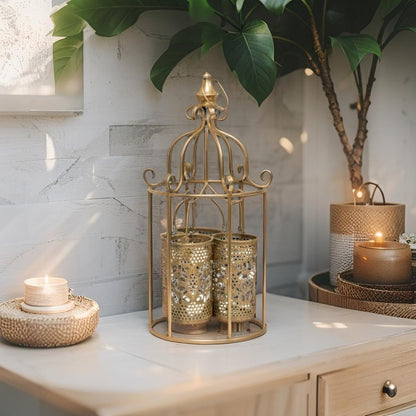 Lustre Cage with 3 Pillar Holders