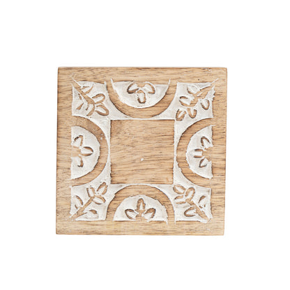 Mango Wood Handcrafted Carved Coasters