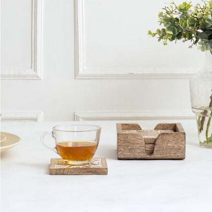 Mango Wood Handcrafted Carved Coasters