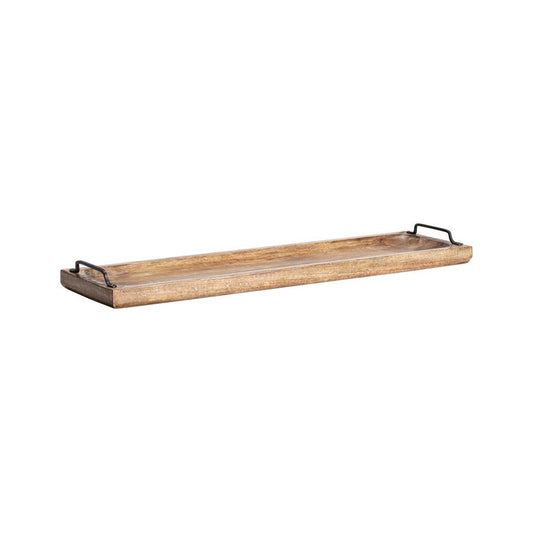 Mango Wood Handcrafted Long Tray with Handles