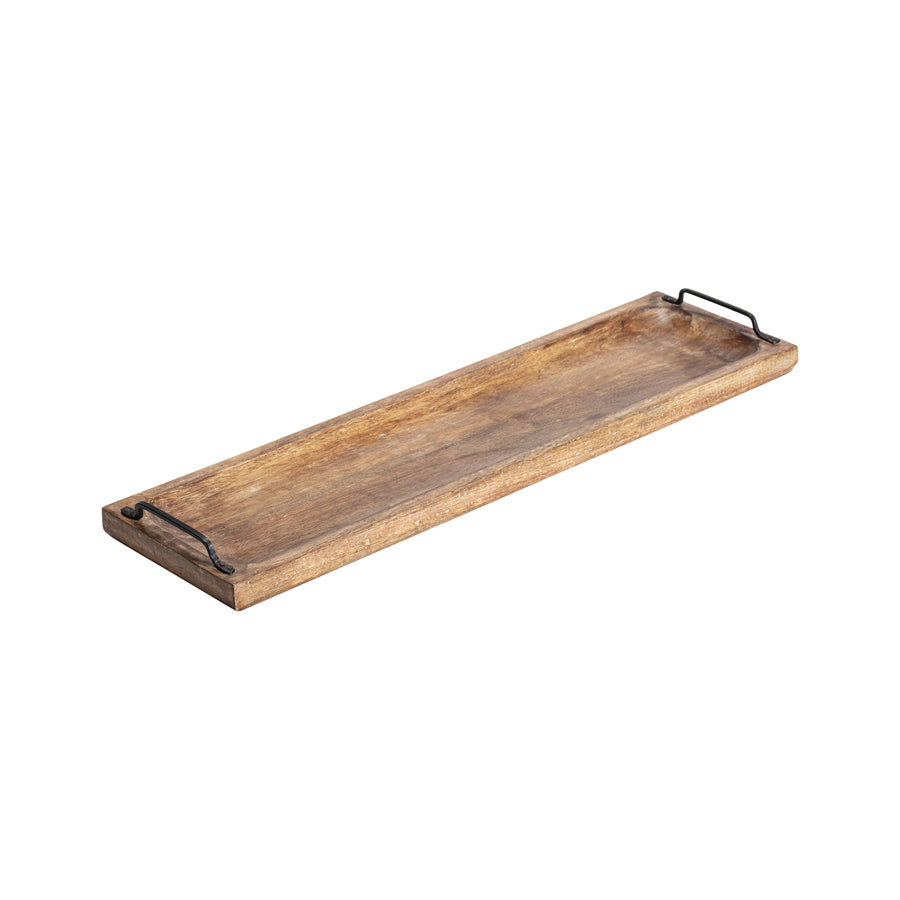 Mango Wood Handcrafted Long Tray with Handles