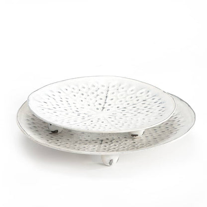 Metal Punched Hamptons Candle Plate