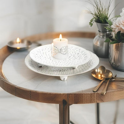 Metal Punched Hamptons Candle Plate
