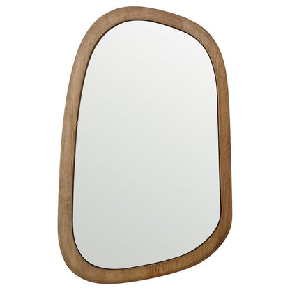 Mid-Century Asymmetric Wood-Framed Wall Mirror