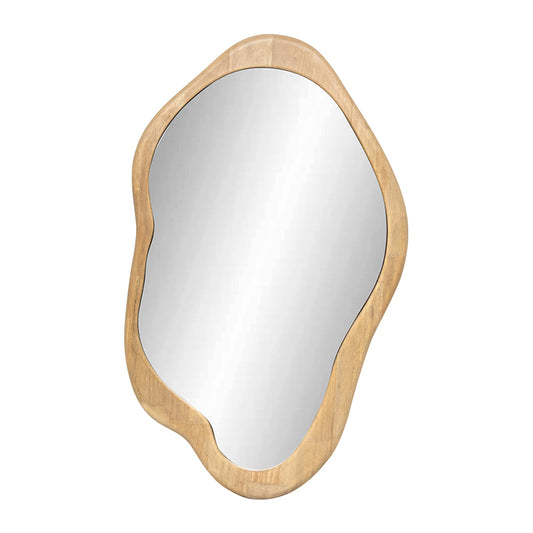 Mid-Century Asymmetric Wood Framed Mirror