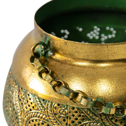 Moroccan Tealight Candle Holder - Distressed Gold