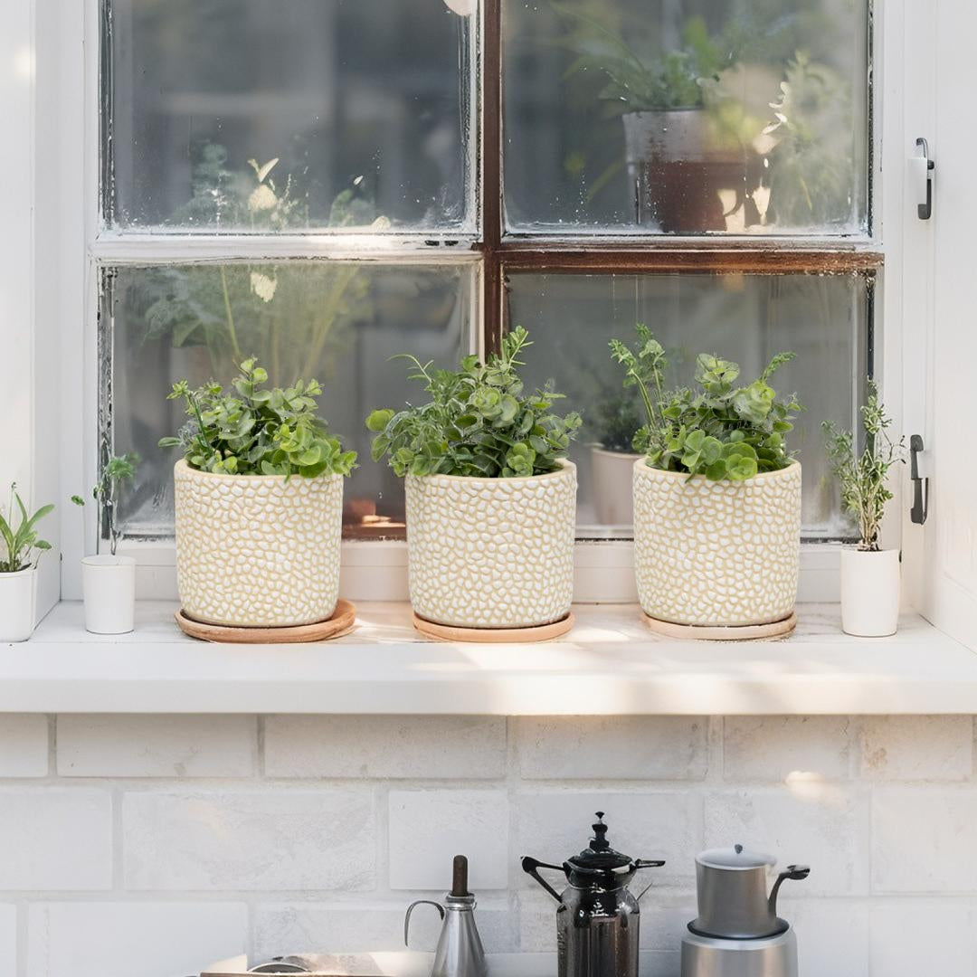 Moulded Abstract Pots - Set of 3