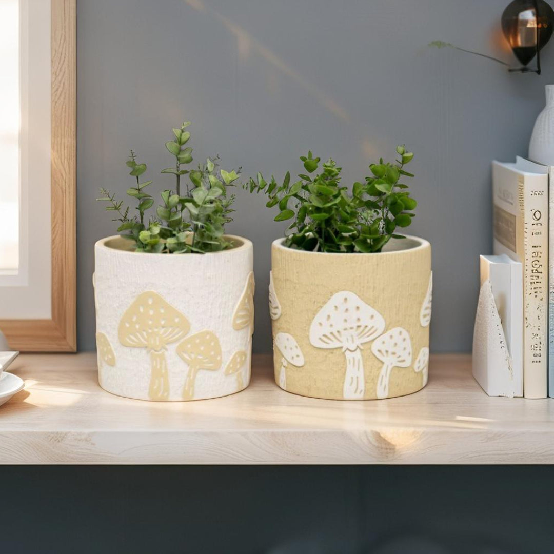 Mushroom Pot Planters - Set of 2