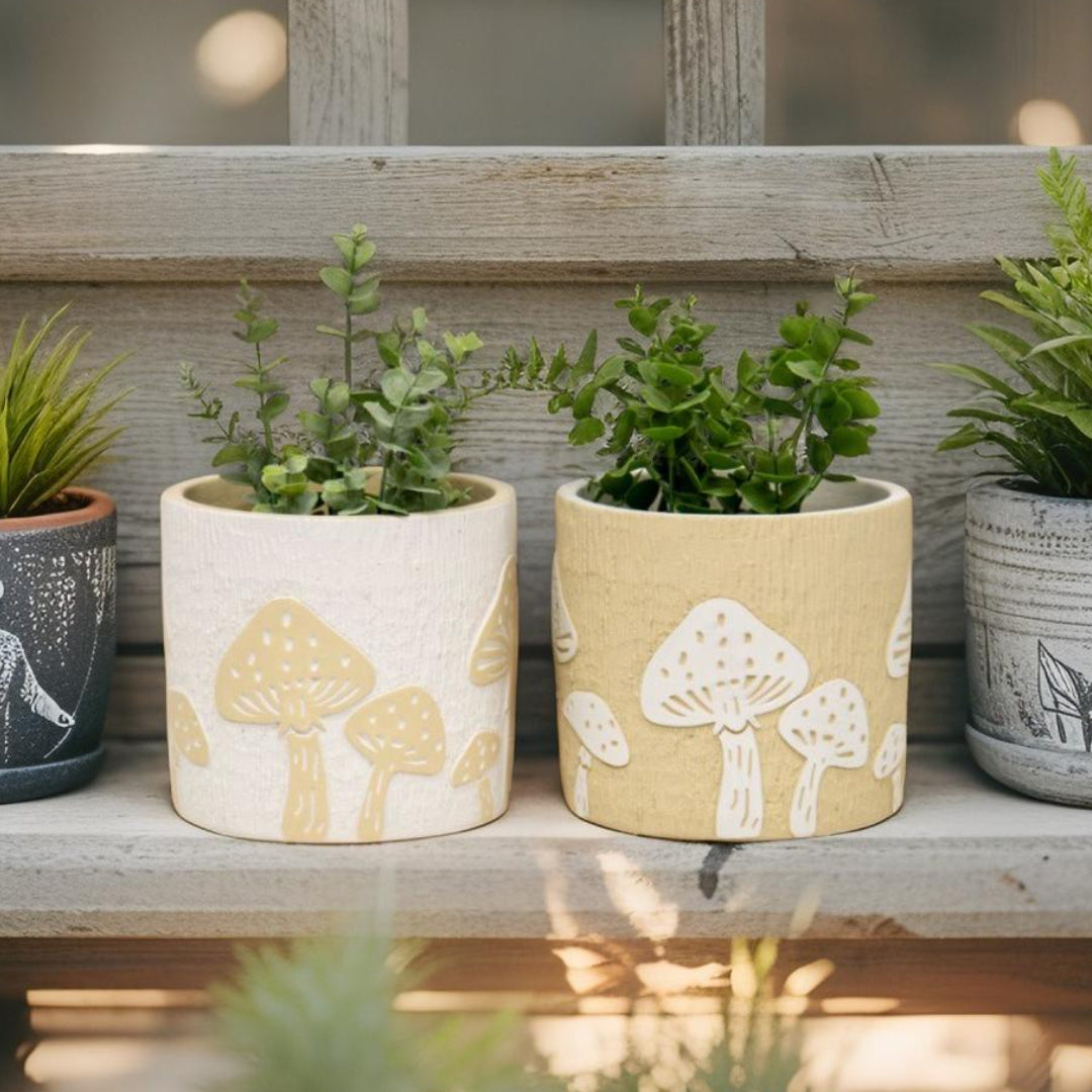 Mushroom Pot Planters - Set of 2