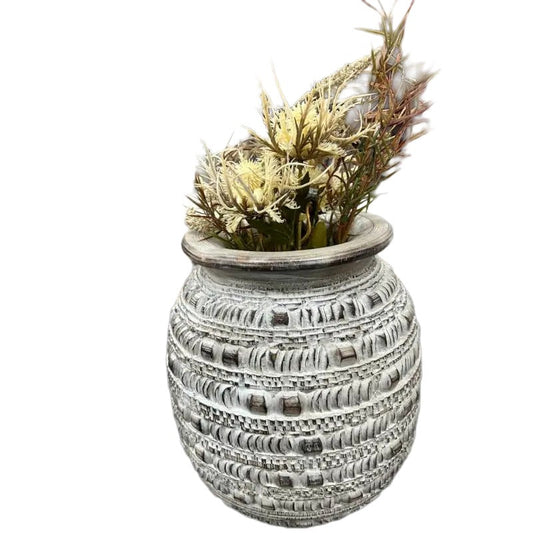 Natural & Distressed Handcrafted Wooden Vase