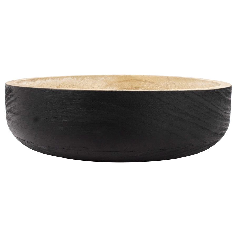 Nero Round Wooden Bowl