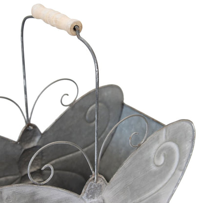 Nested Distressed Finished Butterfly Planters - Set of 2