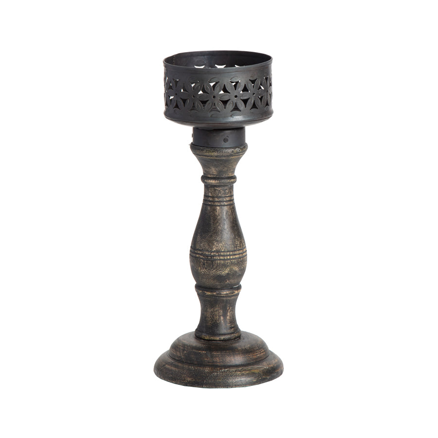 Ornate Hand Crafted Baroque Pillar Candle Holder
