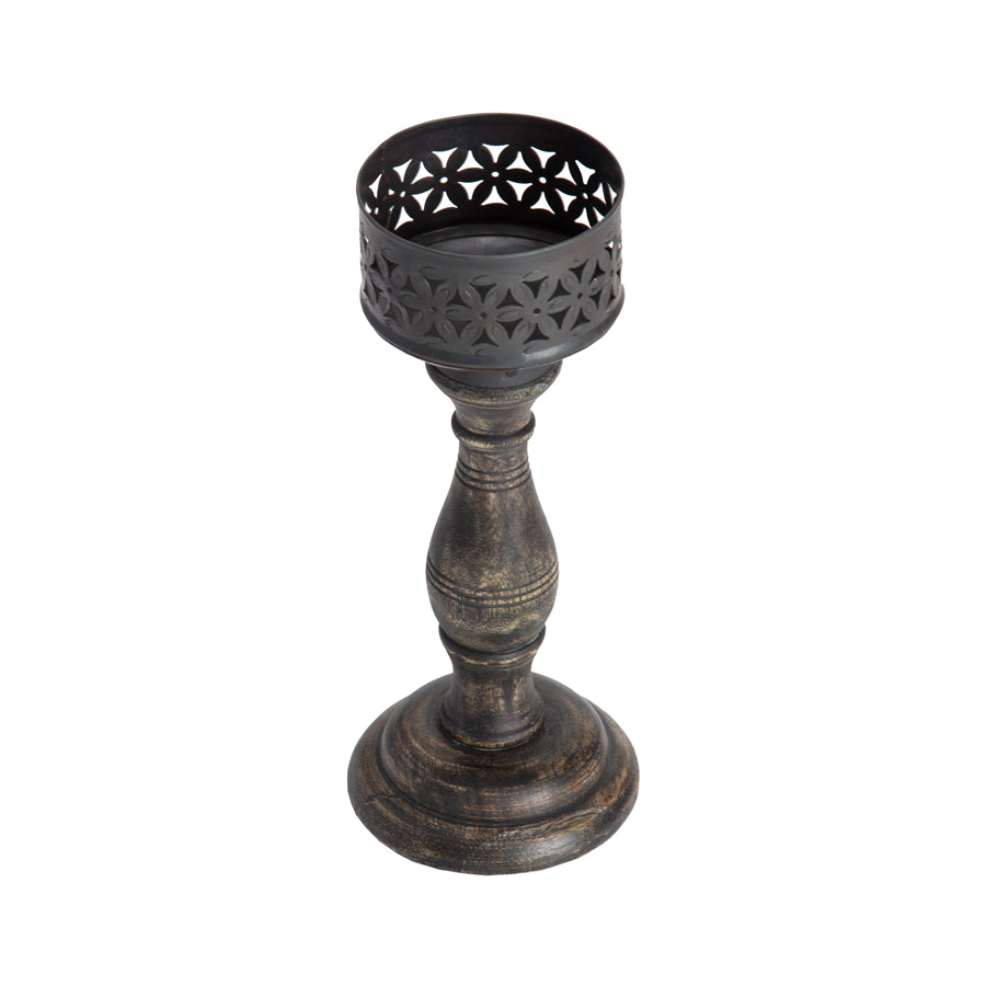 Ornate Hand Crafted Baroque Pillar Candle Holder