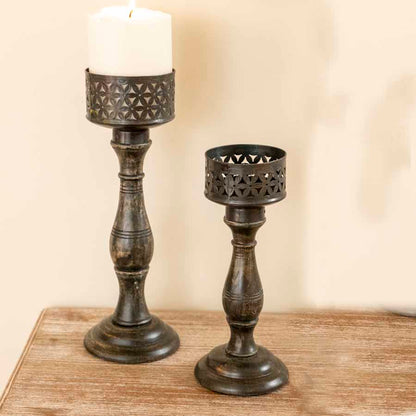 Ornate Hand Crafted Baroque Pillar Candle Holder
