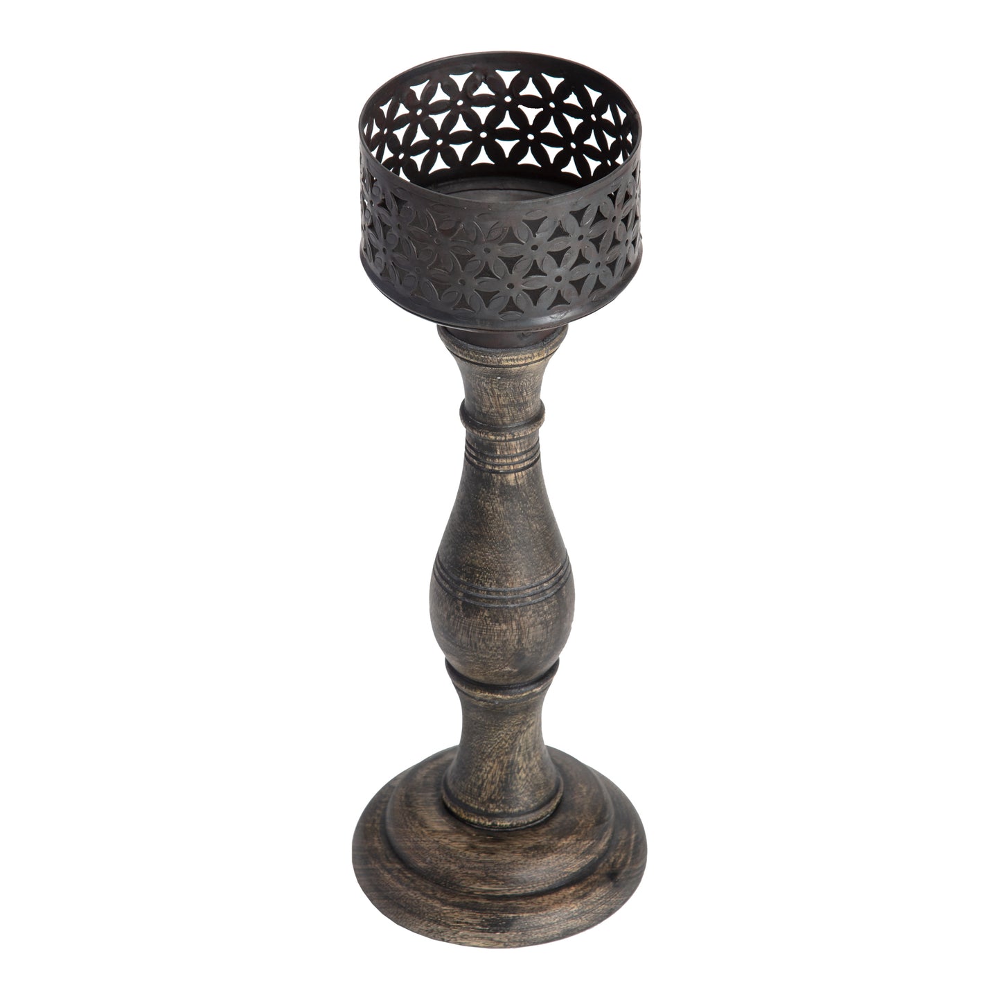 Ornate Hand Crafted Baroque Pillar Candle Holder