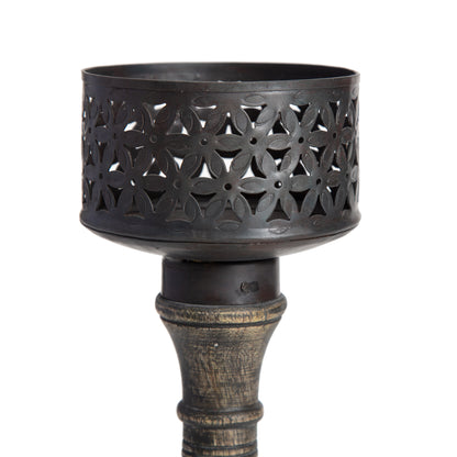 Ornate Hand Crafted Baroque Pillar Candle Holder