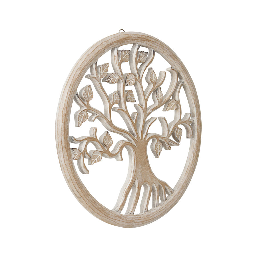Round Tree-of-Life Hand Carved Wall Art