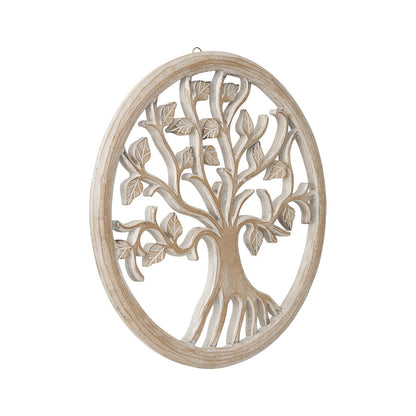Round Tree-of-Life Hand Carved Wall Art