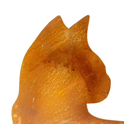 Rust Cat with Butterfly Ornament on Base