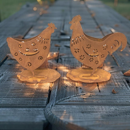 Rust Chook Planters - Set of 2