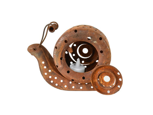 Rust Snail Candle Holder