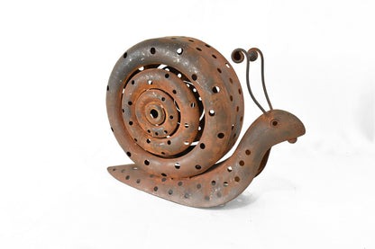 Rust Snail Candle Holder Large