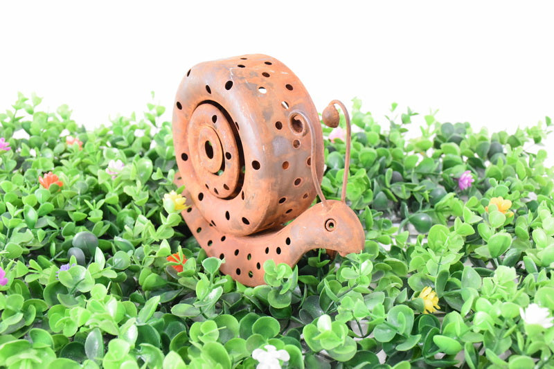Rust Snail Candle Holder Small