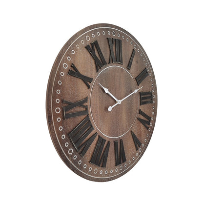 Rustic with Black Roman Numerals Wall Clock