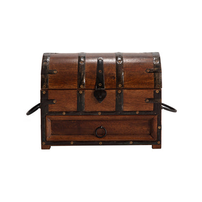 Treasure Chest Handcrafted Box with Drawer