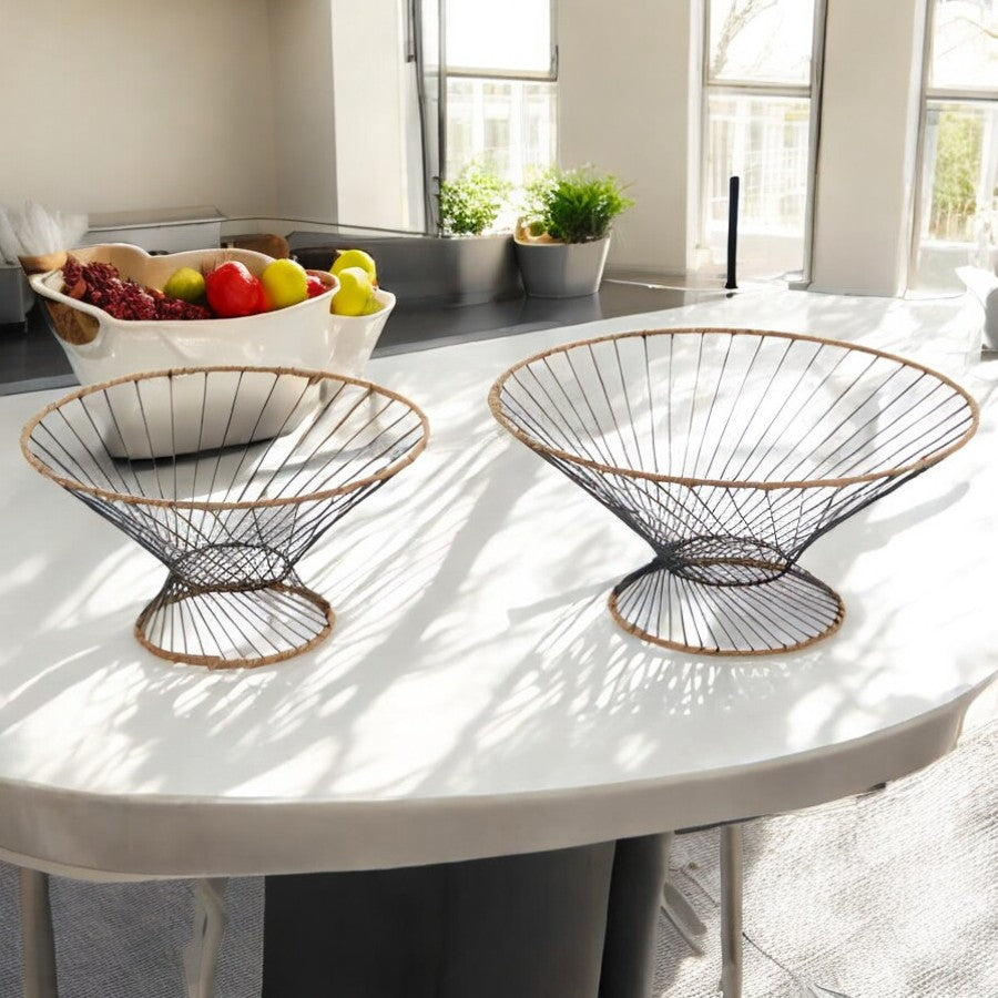 Tropea Nested Round Footed Bowls - Set of 2
