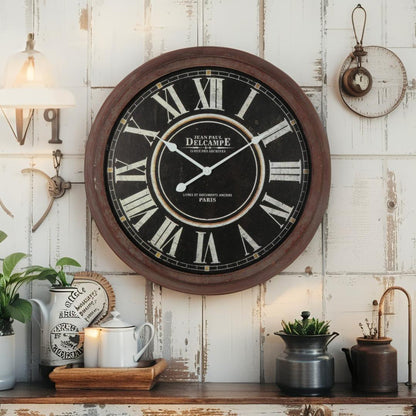 Vintage Delcampe Glass Front Wall Clock