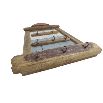 Wall Hanging Lighthouse handcrafted with 5 Hooks