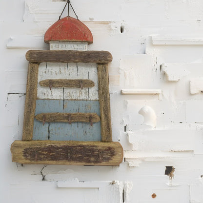 Wall Hanging Lighthouse handcrafted with 5 Hooks