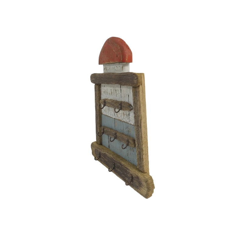 Wall Hanging Lighthouse handcrafted with 5 Hooks