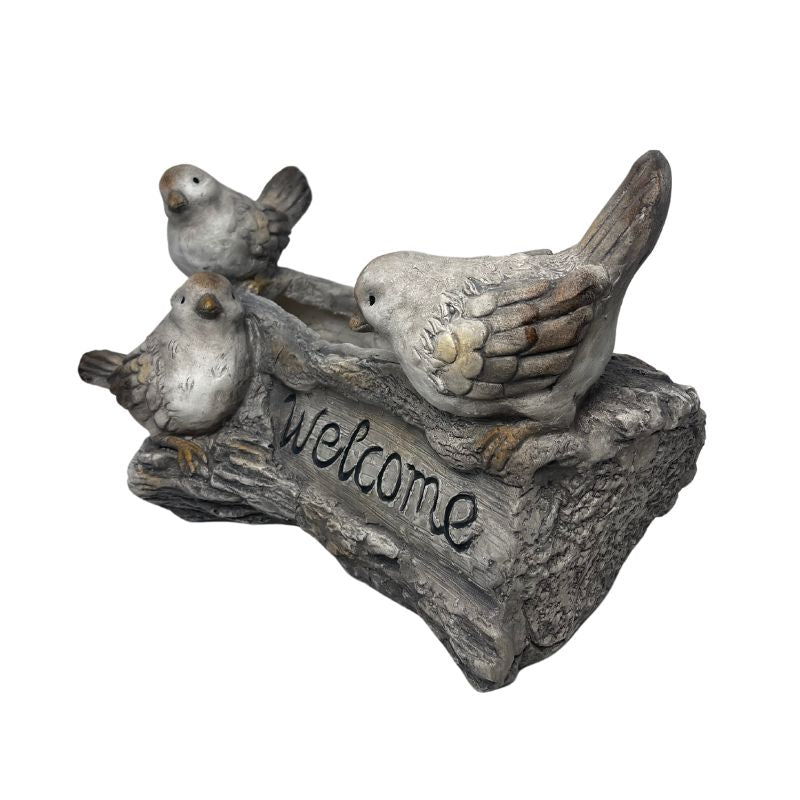 Welcome with 3 Birds Planter