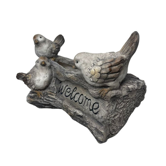 Welcome with 3 Birds Planter
