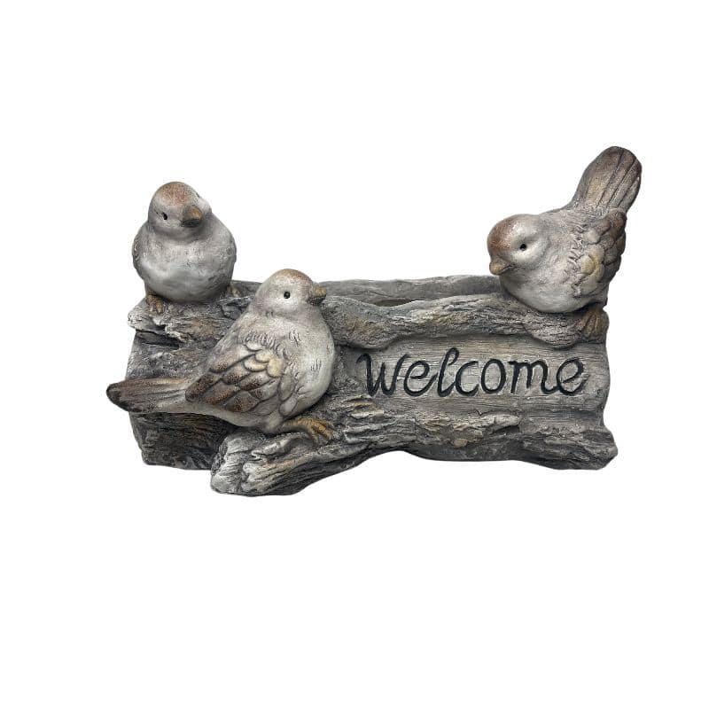 Welcome with 3 Birds Planter