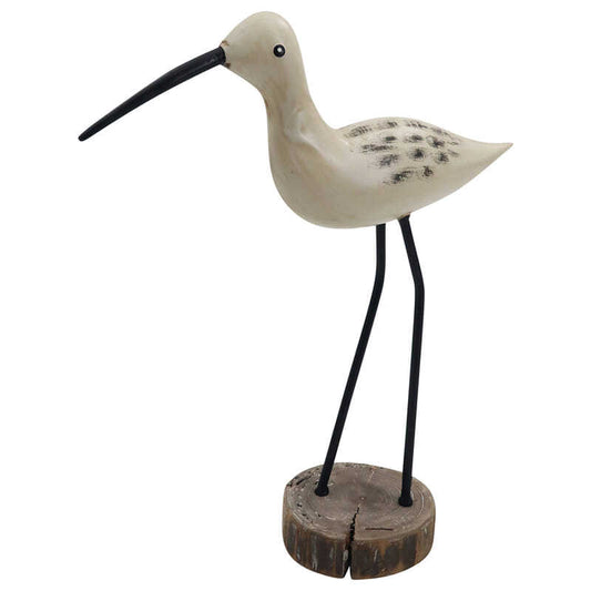 White Bird with wooden Base Ornament
