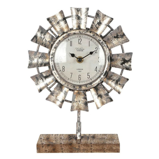 Windmill Table Clock on Base