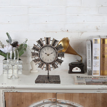 Windmill Table Clock on Base