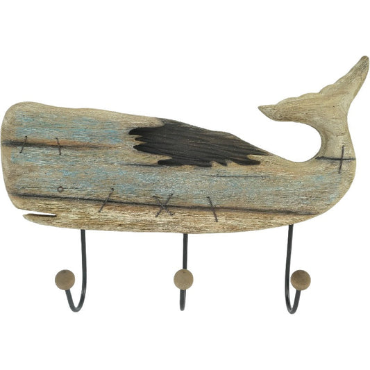 Wooden Whale Hand Crafted Wall Hanging