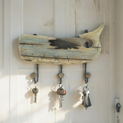 Wooden Whale Hand Crafted Wall Hanging